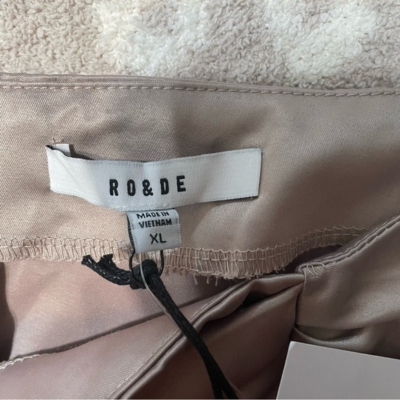 Ro + De Satin Pleated Midi Wrap Skirt Champagne NWT​​​ - Picture 7 of 7